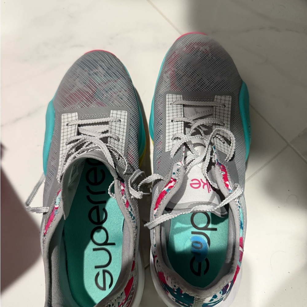 Nike Gray and Teal Women's Sneakers